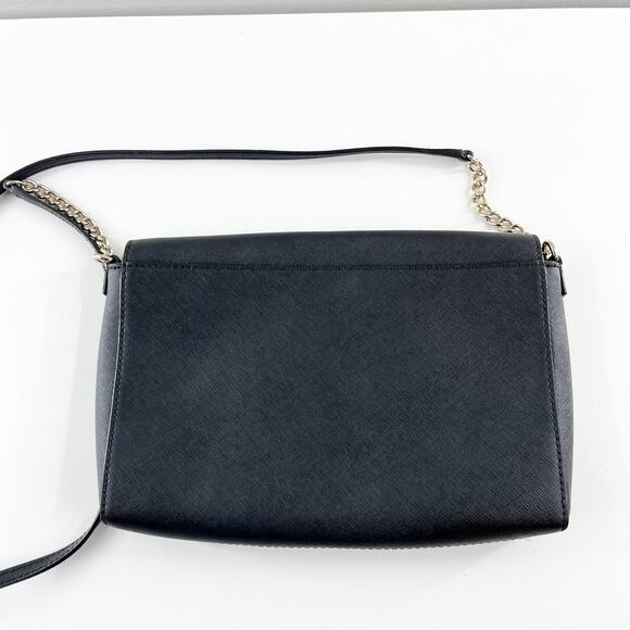 Kate Spade Rectangle Crossbody Purse Bag Leather Black - Picture 3 of 7